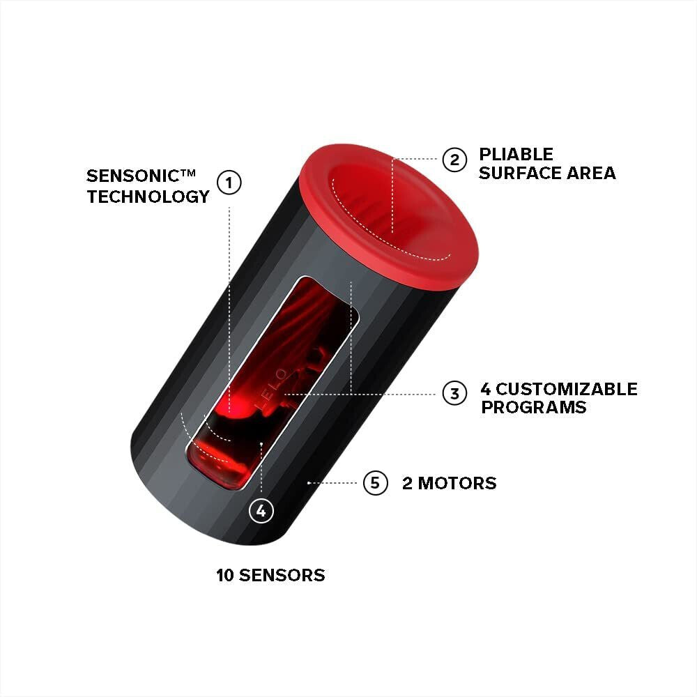LELO F1S VX2 AI Interactive Male Masturbator Red App Controlled VR AR Silicone