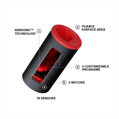 LELO F1S VX2 AI Interactive Male Masturbator Red App Controlled VR AR Silicone