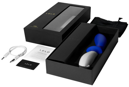 LELO product in a black box with accessories on a white background