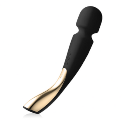 Black and gold handheld device on a white background