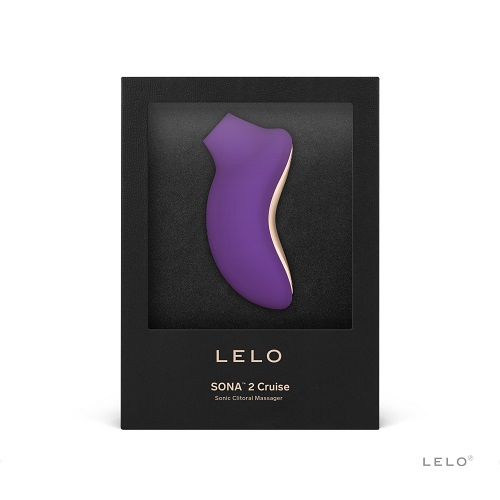 Purple Sonic Clitoral Massager in black box with 'LELO' branding