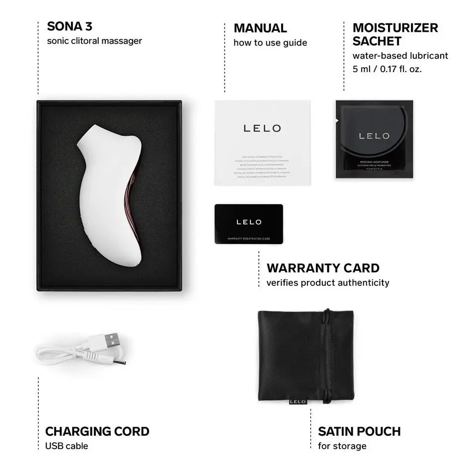 LELO Sona 3 Cruise SenSonic™ Clitoral Massager Cream Silicone Waterproof Vibrator on a white background
