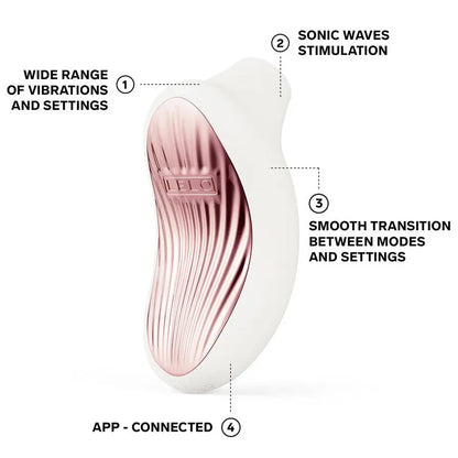 LELO Sona 3 Cruise SenSonic™ Clitoral Massager Cream Silicone Waterproof Vibrator on a white background