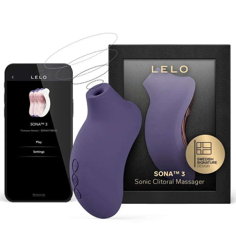 LELO Sona 3 Cruise SenSonic™ Clitoral Massager Cyber Purple Silicone Waterproof Vibrator on a white background