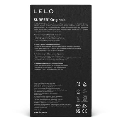 LELO Surfer Originals Anal Vibrating Prostate Butt Plug on a white background