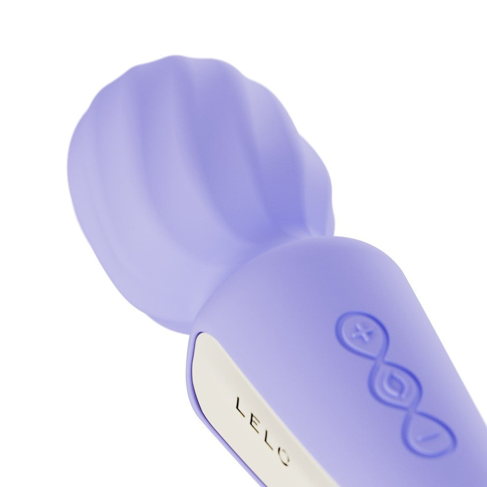 Purple silicone product with 'LELO' branding on a white background