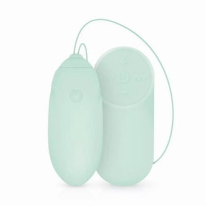 LUV EGG Soft Silicone 12 Vibration Settings Green Remote Control Love Egg on a white background