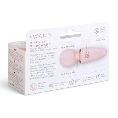 Package of a pink mini vibe microwand on a white background