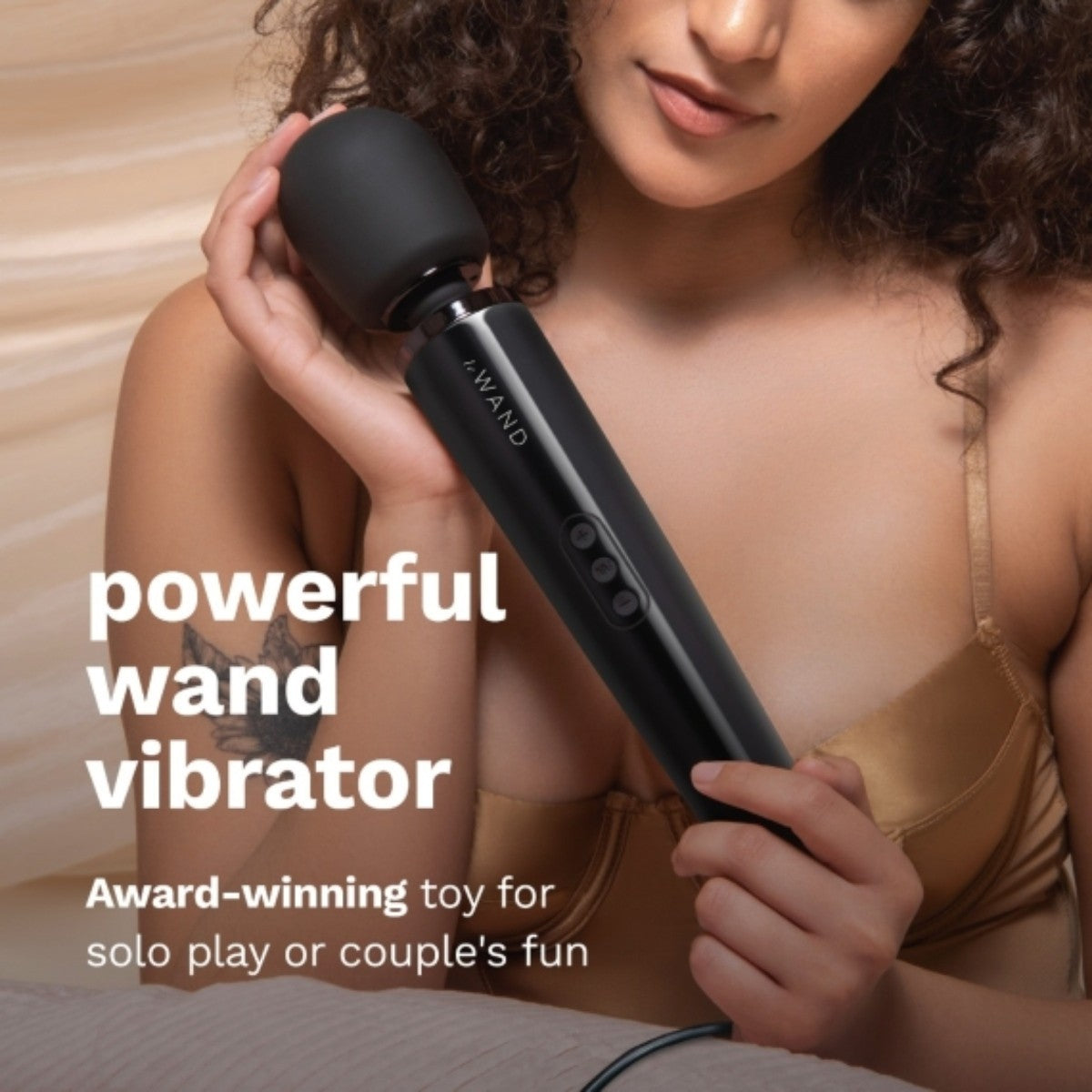 Le Wand Black Plug In Wand Vibrator Powerful Silicone Luxury Body Massager Vibe