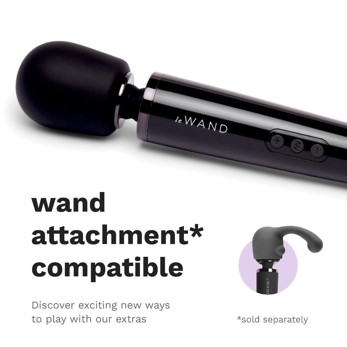 Le Wand massage wand with attachment on a white background