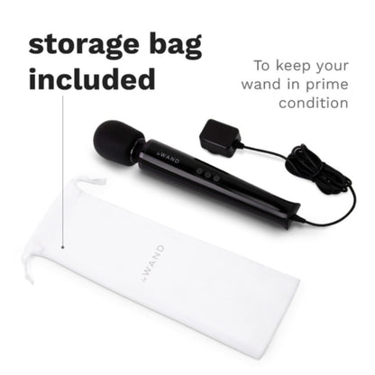 Le Wand Black Plug In Wand Vibrator Powerful Silicone Luxury Body Massager Vibe