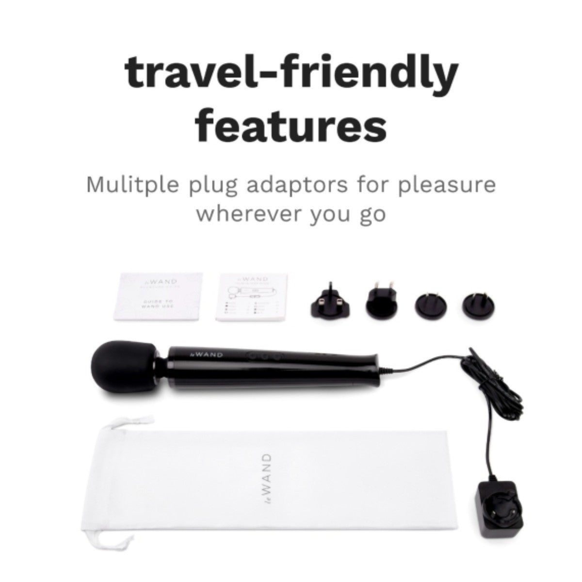 Le Wand Black Plug In Wand Vibrator Powerful Silicone Luxury Body Massager Vibe
