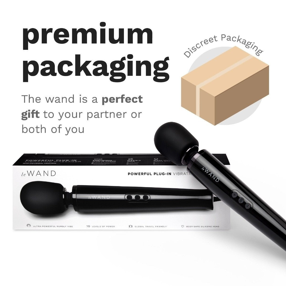 Le Wand Black Plug In Wand Vibrator Powerful Silicone Luxury Body Massager Vibe