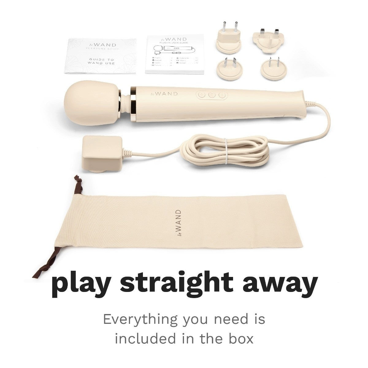 Le Wand Cream Plug In Wand Vibrator Powerful Silicone Body Massager Vibe