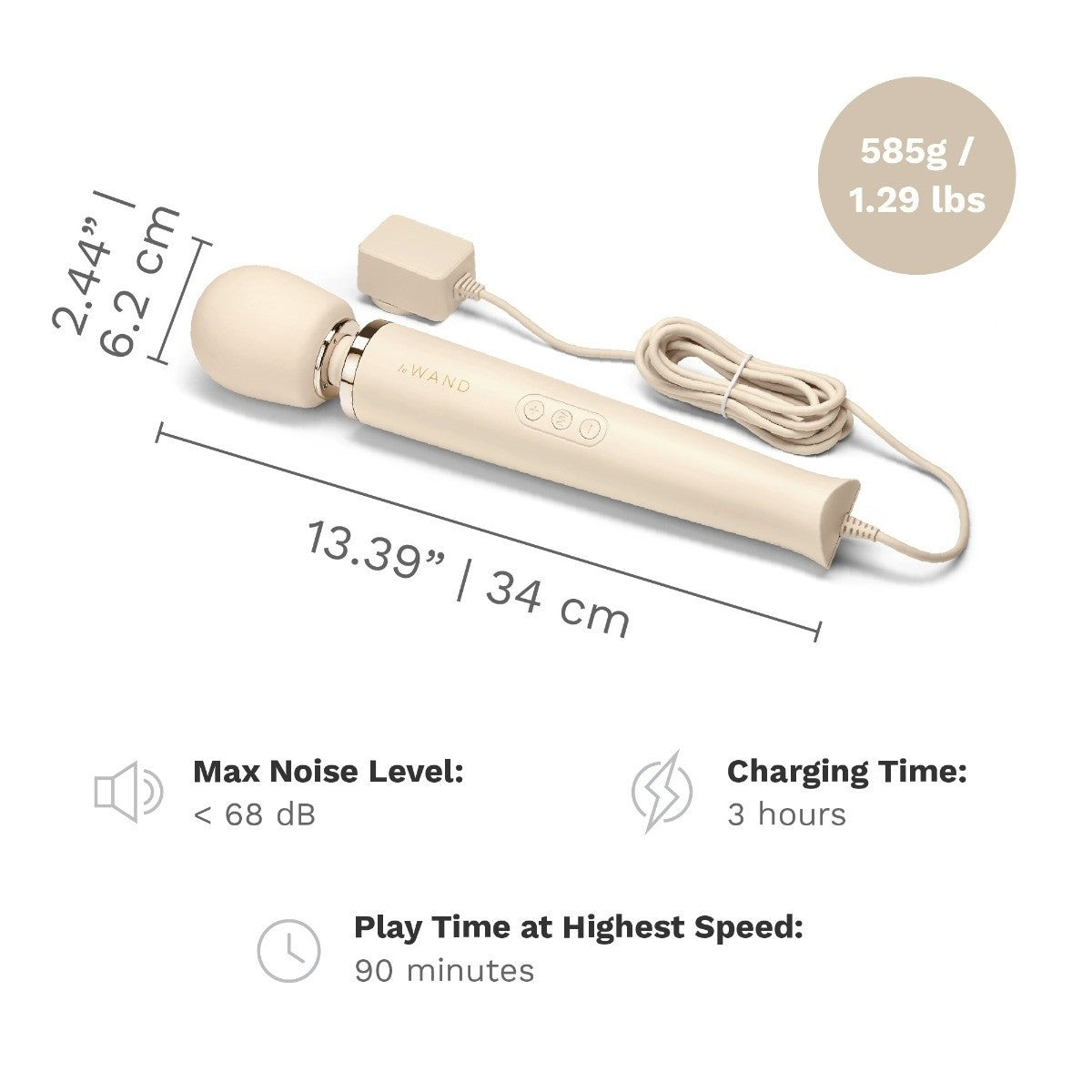 Le Wand Cream Plug In Wand Vibrator Powerful Silicone Body Massager Vibe
