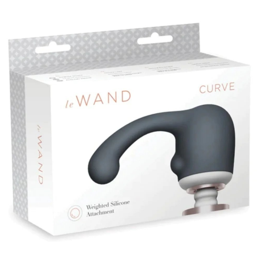 Le Wand Curve packaging with black silicone attachment on a white background