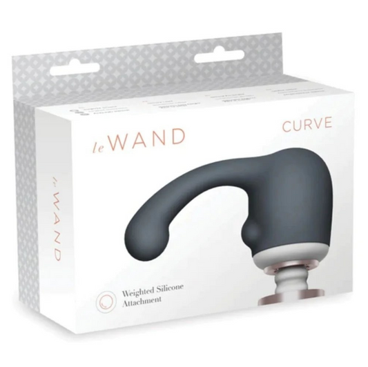 Le Wand Curve packaging with black silicone attachment on a white background