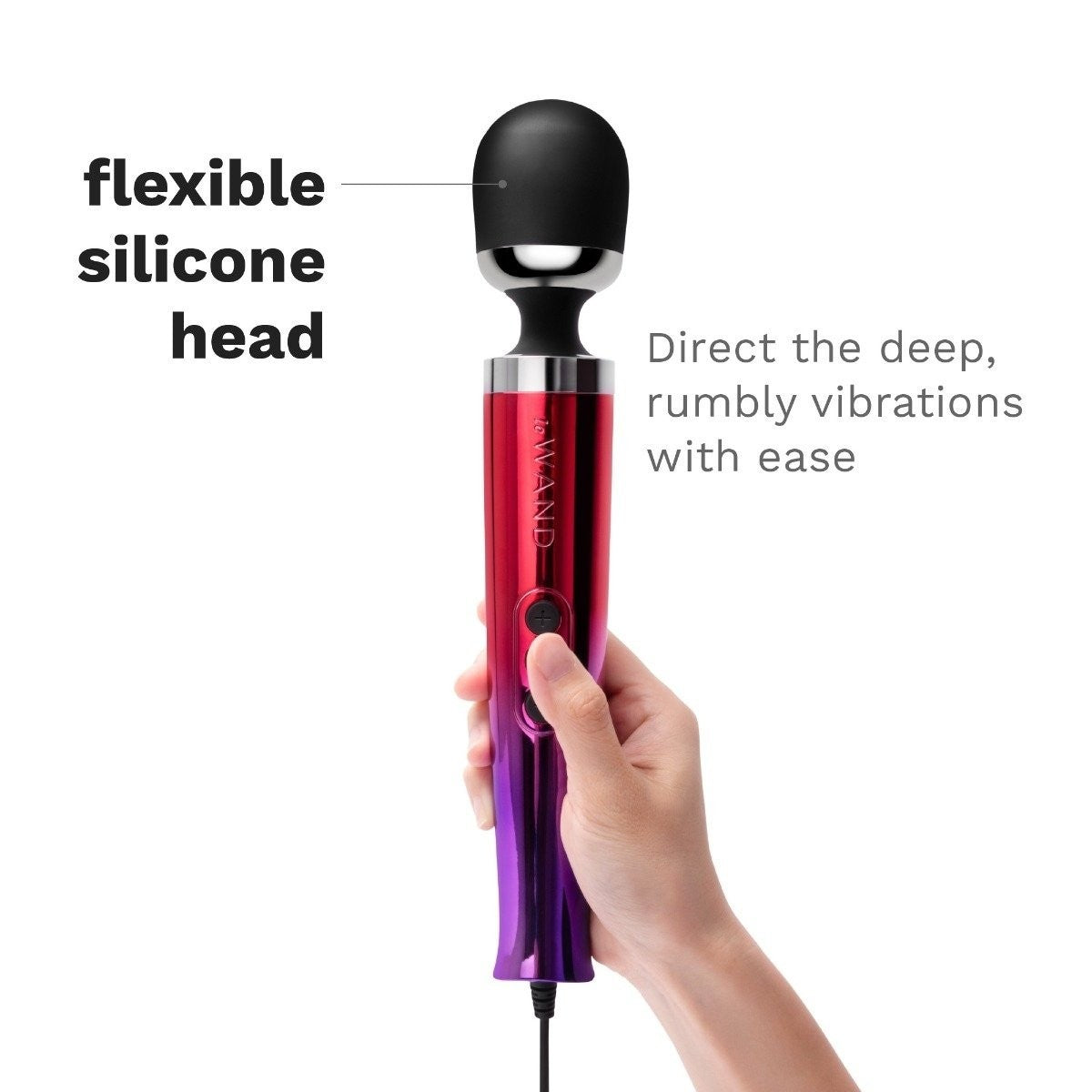 Le Wand Diecast Plug-In Vibrator Body Clitoral Massager Wand Ombre Soft Silicone