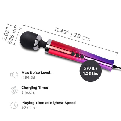 Le Wand Diecast Plug-In Vibrator Body Clitoral Massager Wand Ombre Soft Silicone