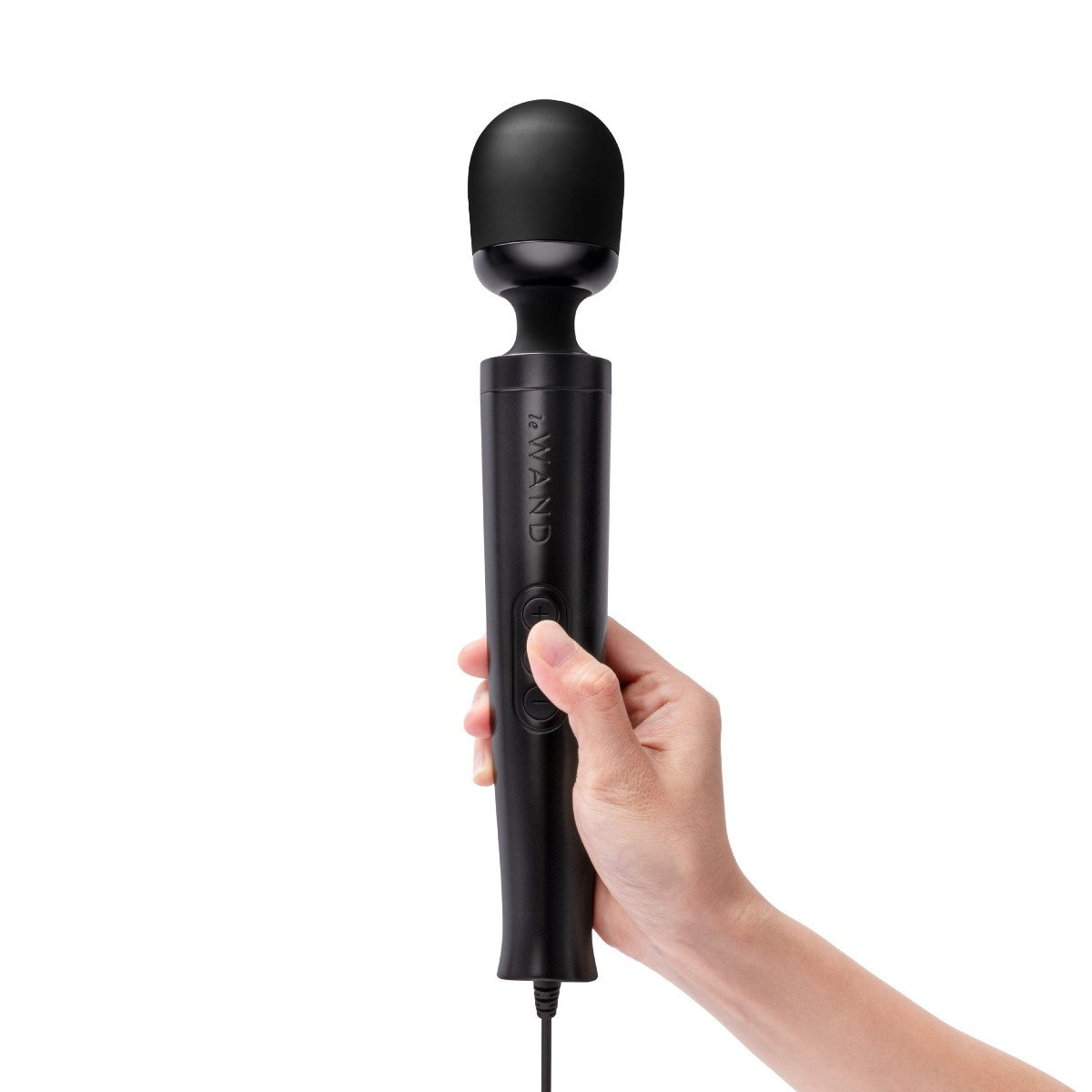 Le Wand Diecast Plug-In Vibrator Body Clitoral Massager Wand Soft Silicone Black