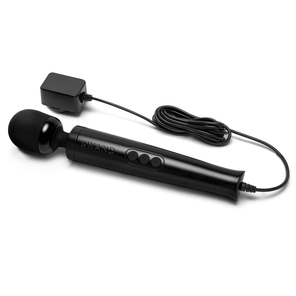 Le Wand Diecast Plug-In Vibrator Body Clitoral Massager Wand Soft Silicone Black