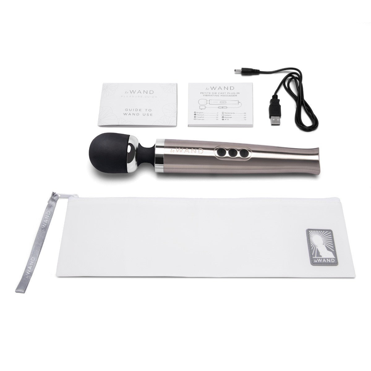 Le Wand Diecast Silver Vibrator Clitoral Massager Wand Silicone Wireless Vibe