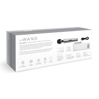 Le Wand rechargeable vibrating massage wand packaging on a white background