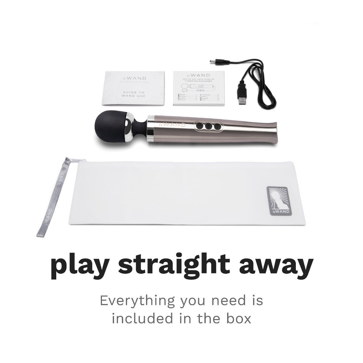 Le Wand Diecast Silver Vibrator Clitoral Massager Wand Silicone Wireless Vibe