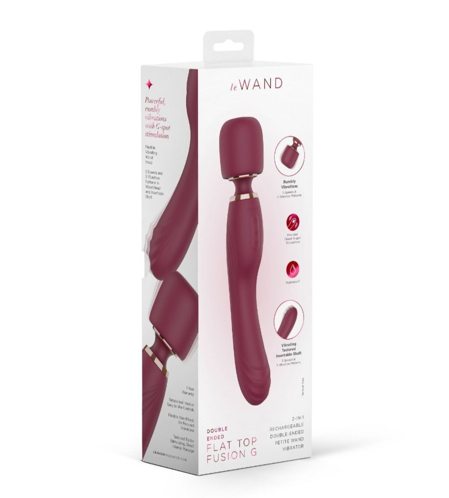 Le Wand Double Ended Flat Top Fusion G Clitoral Vibrator Massager Wand Silicone