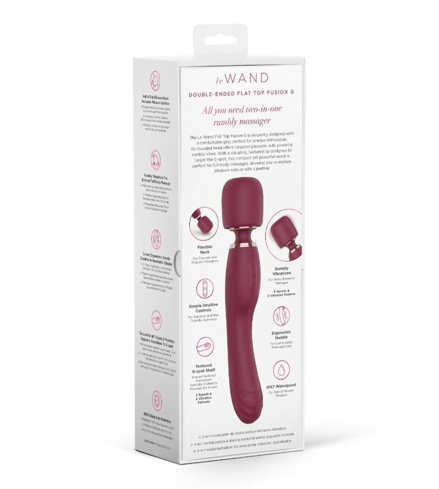 Le Wand Double Ended Flat Top Fusion G Clitoral Vibrator Massager Wand Silicone