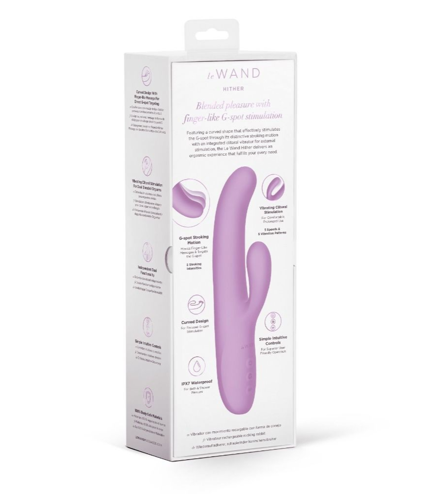 G-Spot stimulator packaging with pink device on a white background