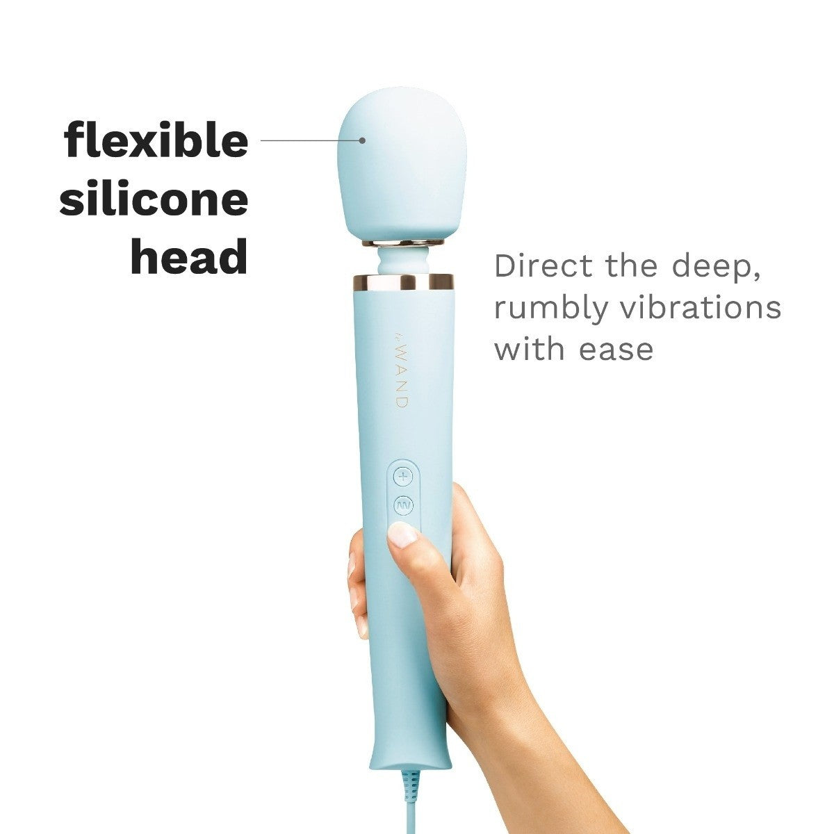 Le Wand Light Blue Plug In Wand Vibrator Powerful Silicone Body Massager Vibe