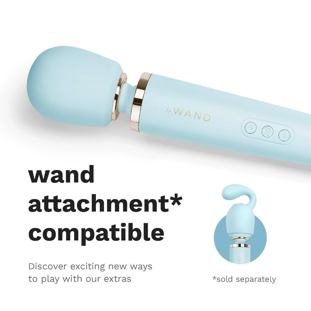 Le Wand Light Blue Plug In Wand Vibrator Powerful Silicone Body Massager Vibe