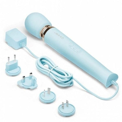 Le Wand Light Blue Plug In Wand Vibrator Powerful Silicone Body Massager Vibe