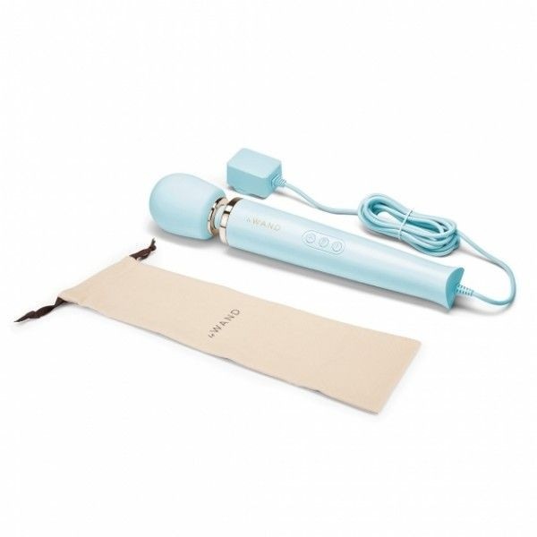 Le Wand Light Blue Plug In Wand Vibrator Powerful Silicone Body Massager Vibe