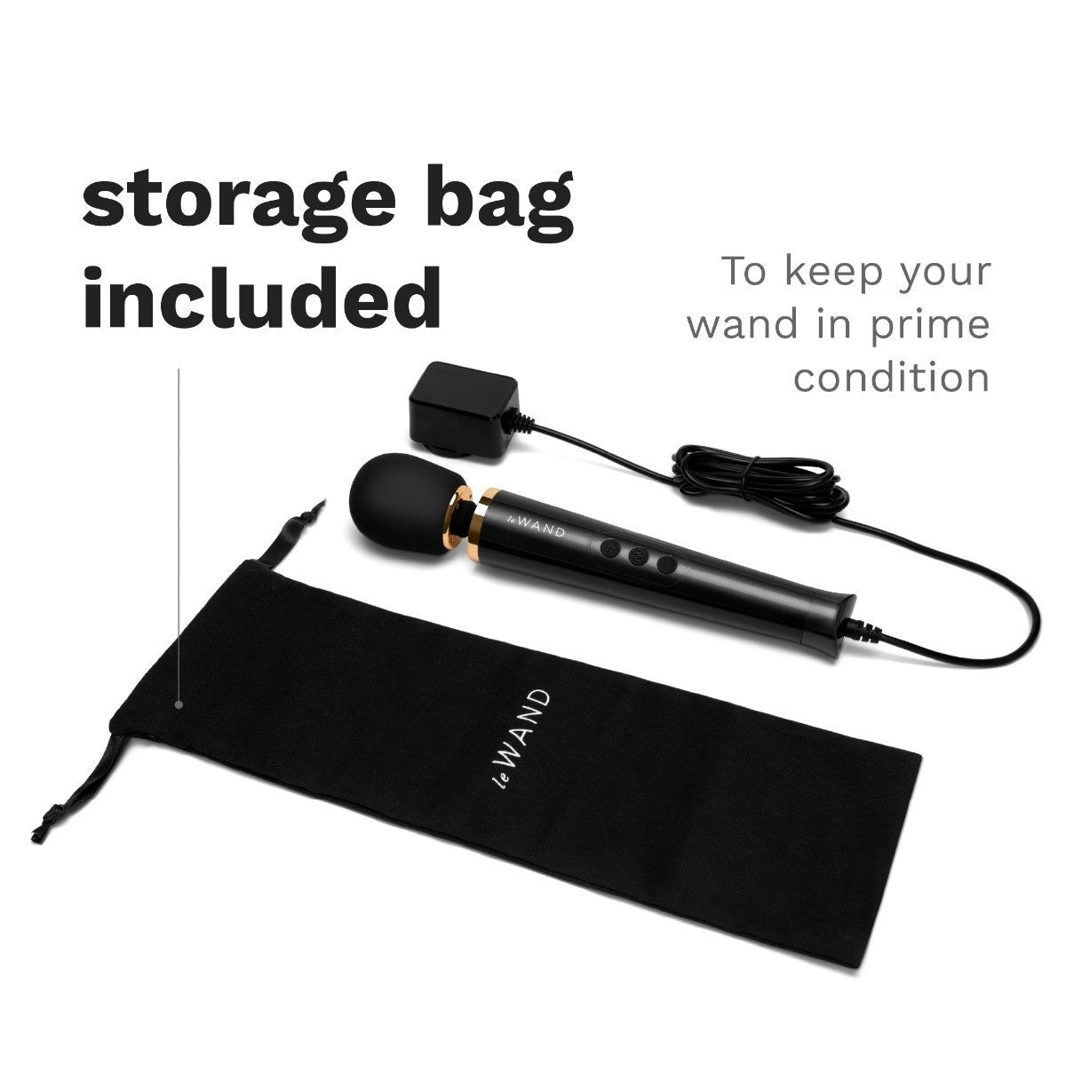 Le Wand Petite Black Plug In Wand Vibrator Powerful Silicone Body Massager Vibe