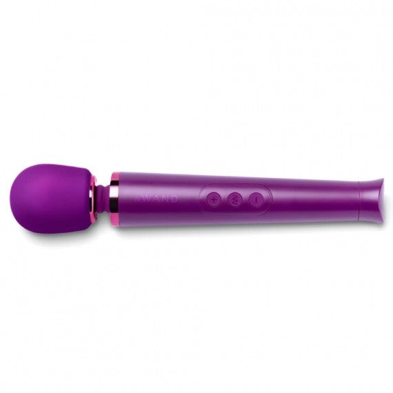 Purple handheld massager on a white background