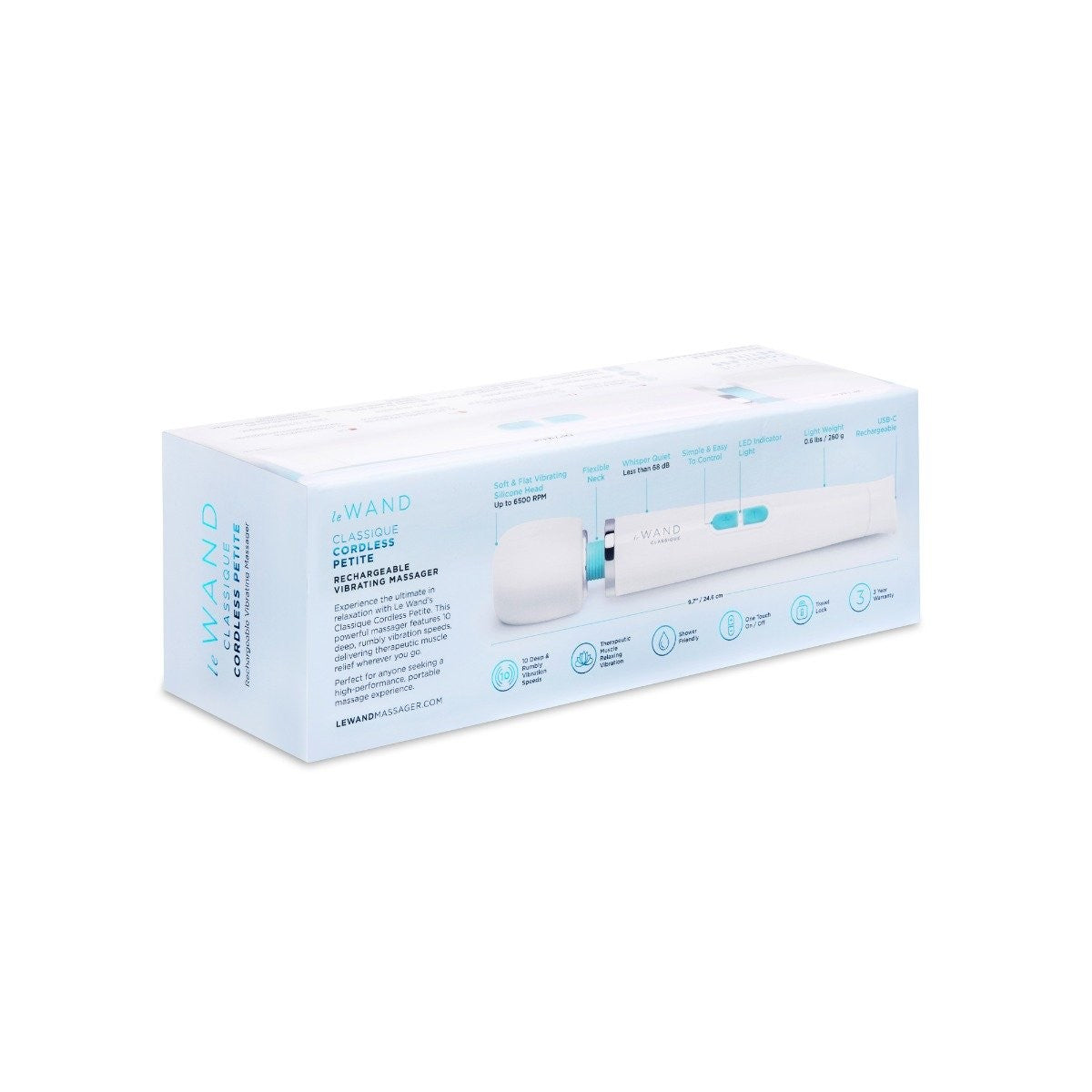 Box of a LE WAND product on a white background