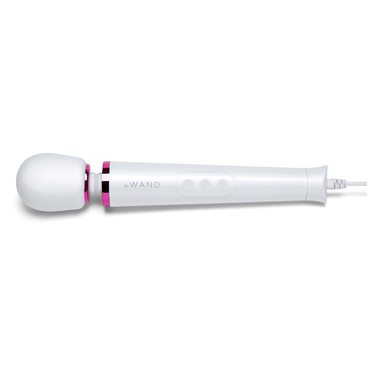 White handheld device with 'LE WAND' branding on a white background