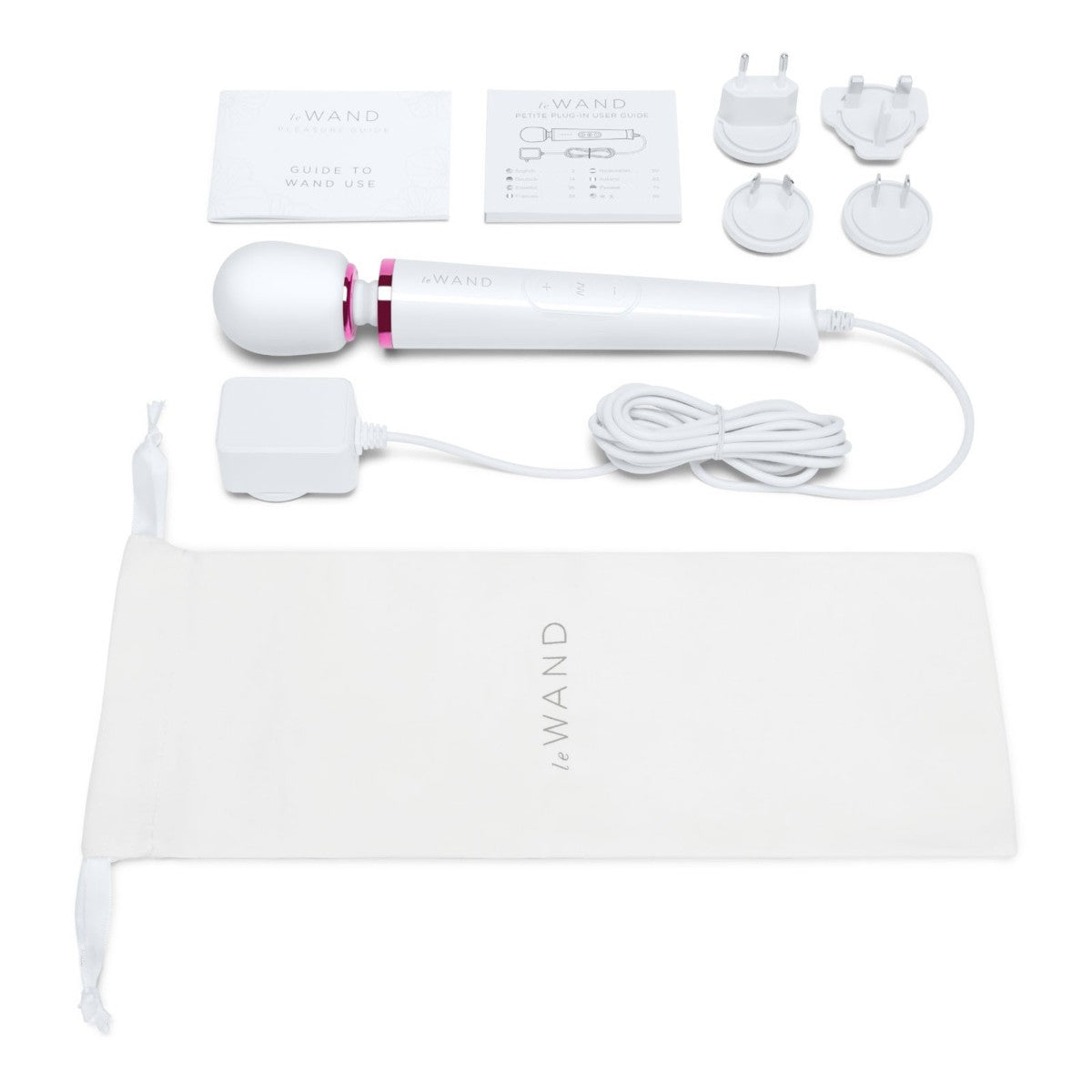 White electronic device with accessories on a white background