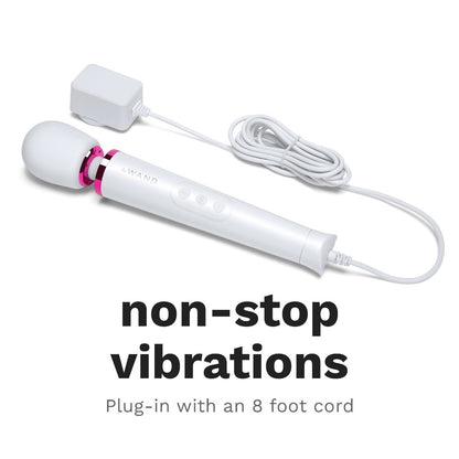 White electronic device with text 'non-stop vibrations' on a white background