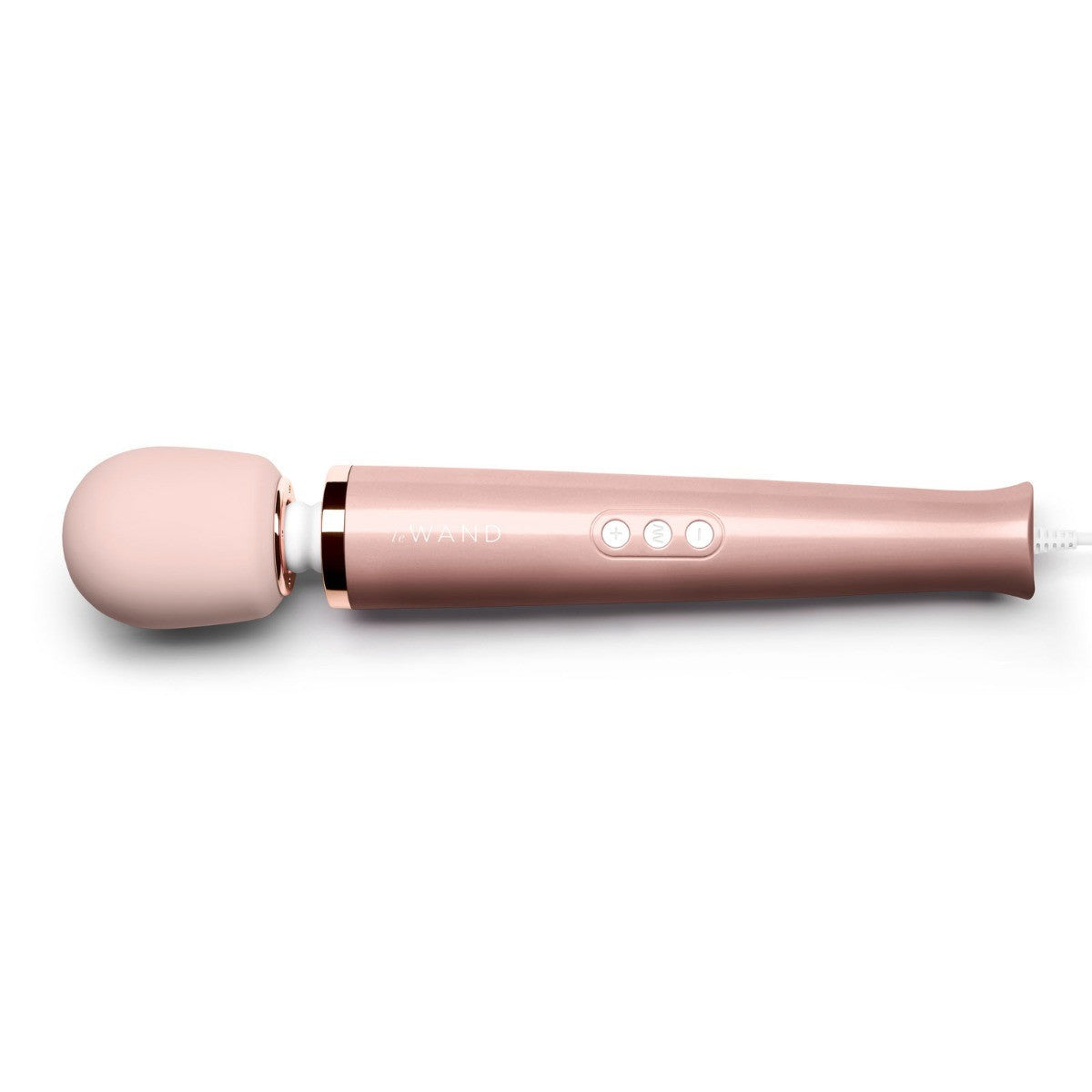 Rose gold handheld electronic device on a white background
