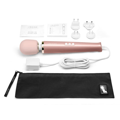 Le Wand Rose Gold Plug In Wand Vibrator Powerful Silicone Body Massager Vibe