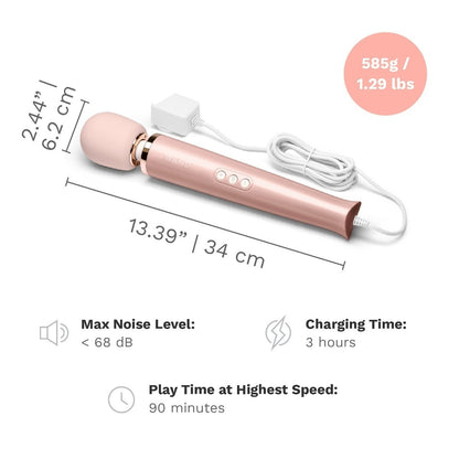 Le Wand Rose Gold Plug In Wand Vibrator Powerful Silicone Body Massager Vibe