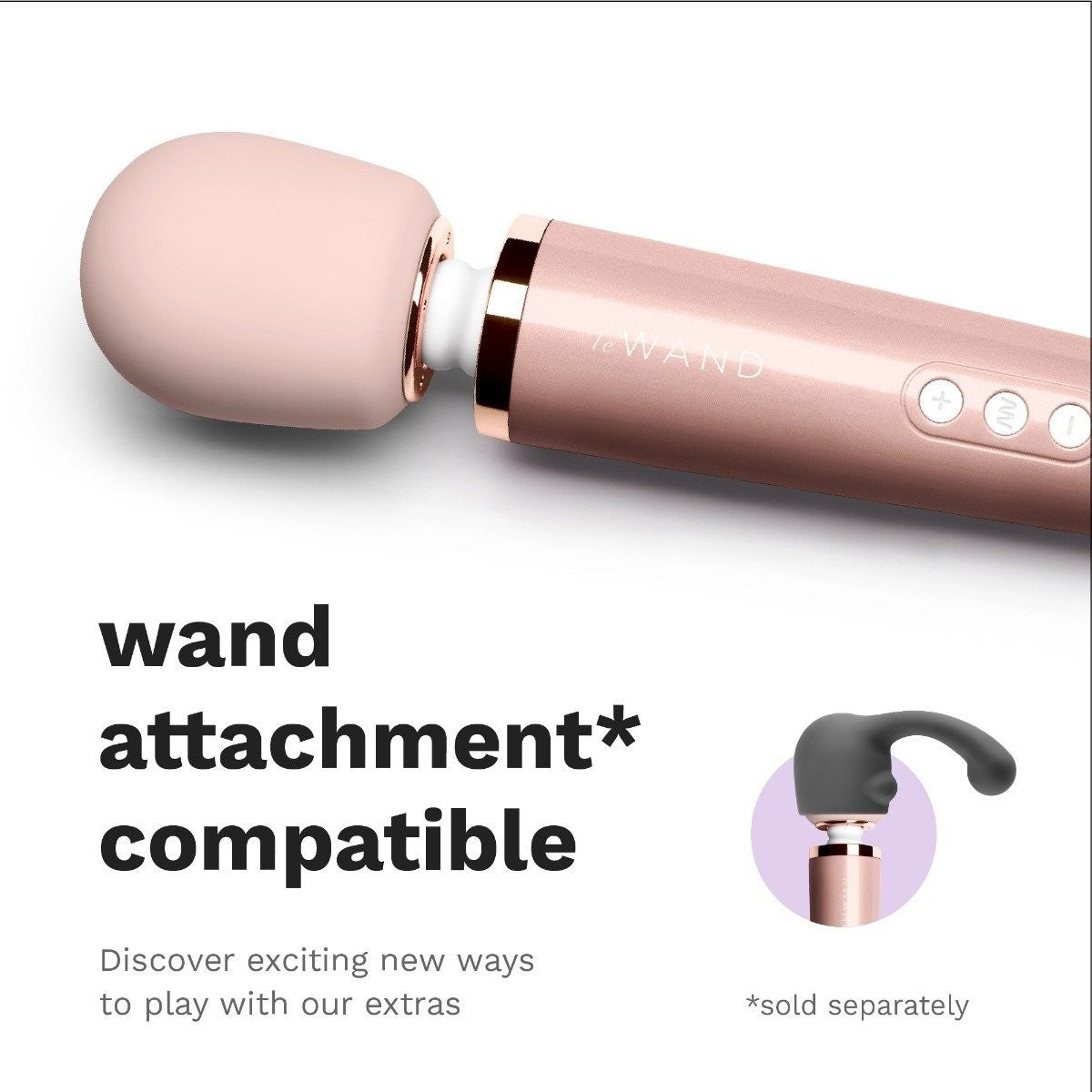 Le Wand Rose Gold Plug In Wand Vibrator Powerful Silicone Body Massager Vibe