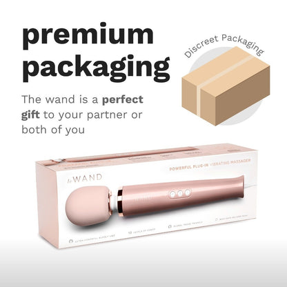 Le Wand Rose Gold Plug In Wand Vibrator Powerful Silicone Body Massager Vibe