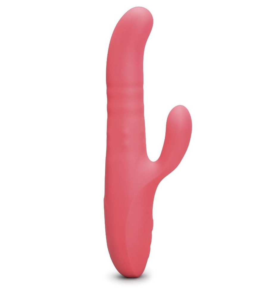 Pink curved object on a white background