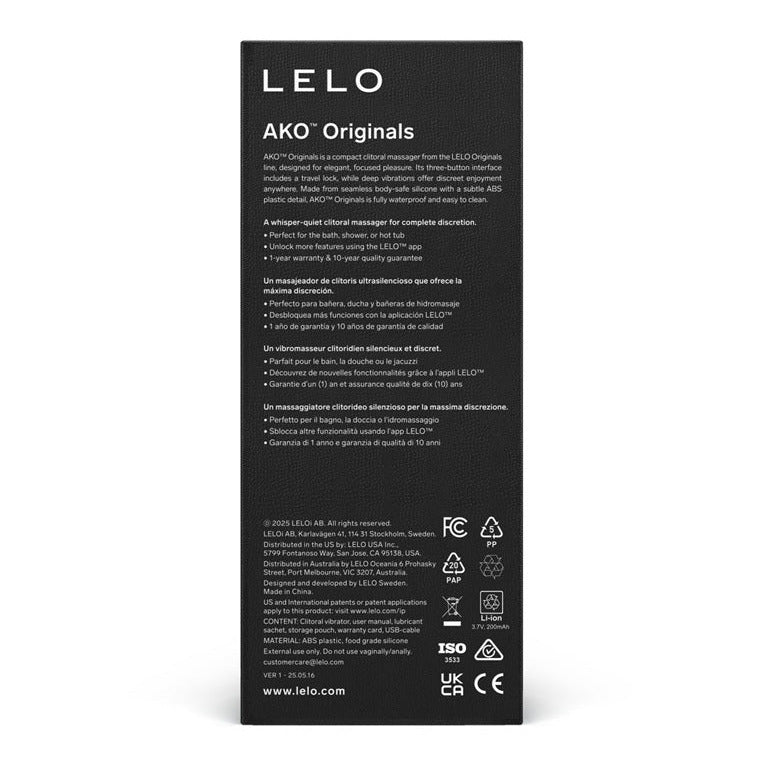 Lelo clitoral massage vibrator device packaging on a white background