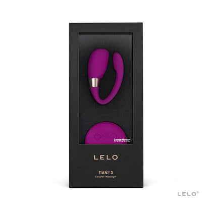 Purple LELO TIANI 3 product in black packaging on a white background