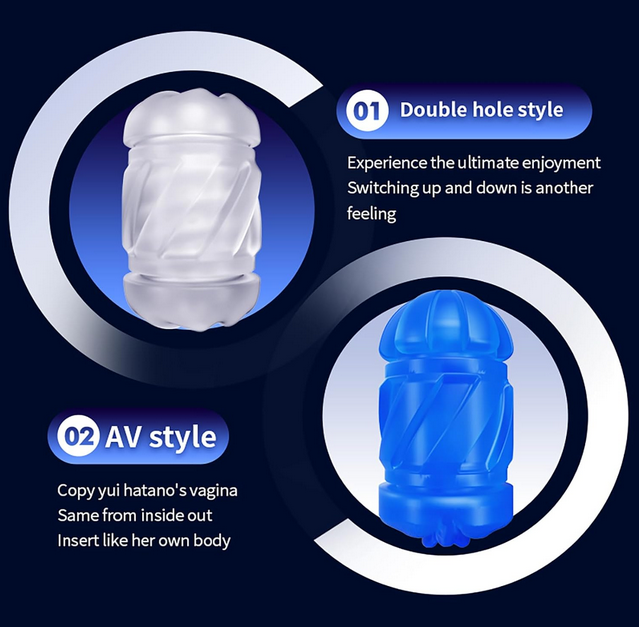 Two TPE products, one white and one blue, on a dark background with text describing their features.